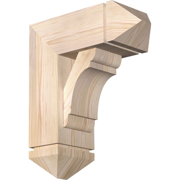 Ekena Millwork Olympic Arts and Crafts Smooth Bracket w/ Offset Brace, Douglas Fir, 7 1/2"W x 18"D x 22"H BKT0806X18X22OLY03SDF - main